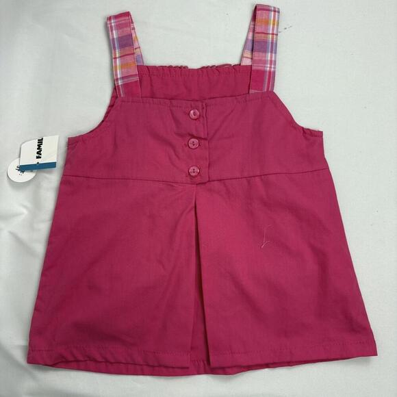 Y2K NWT Deadstock Little Lindsey 3T Pink Overall Dress w/ Plaid Ruffles - Picture 5 of 8